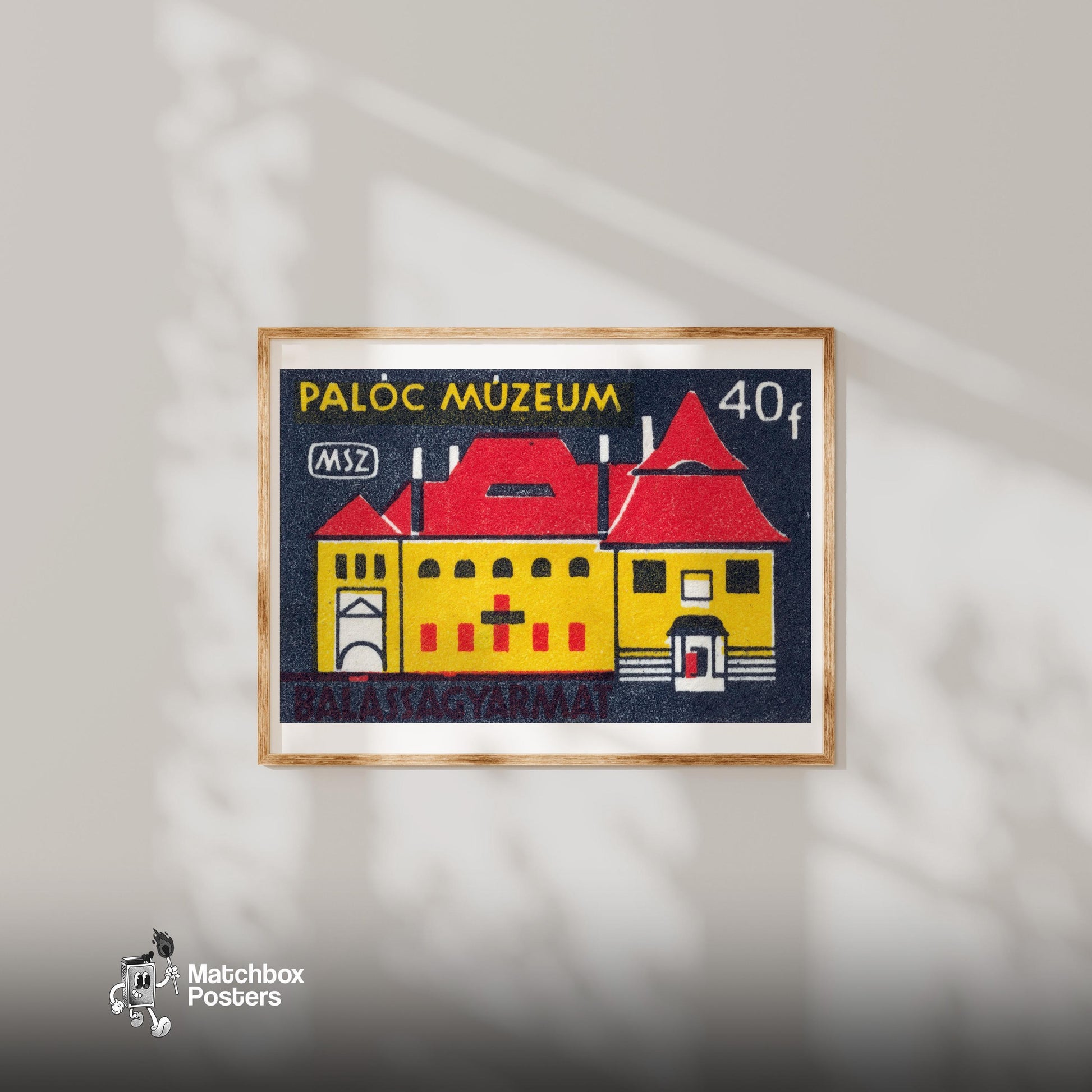 Paloc Museum - vintage matchbox label print - bedroom mockup