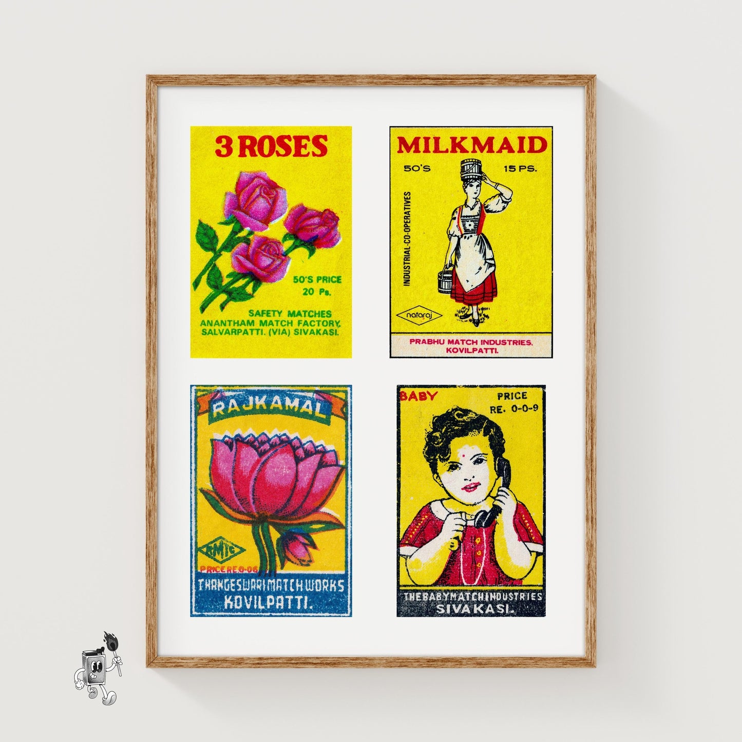 Vintage Tamil Print - vintage matchbox label print
