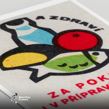 Fruit - vintage matchbox label print - close-up detail