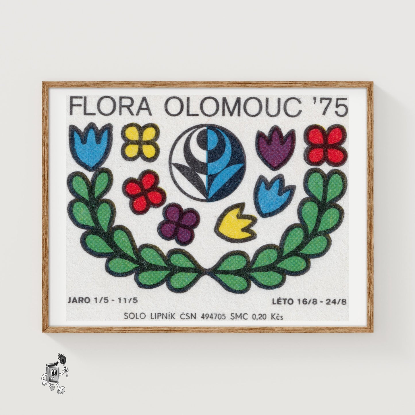 Flower Festival - vintage matchbox label print