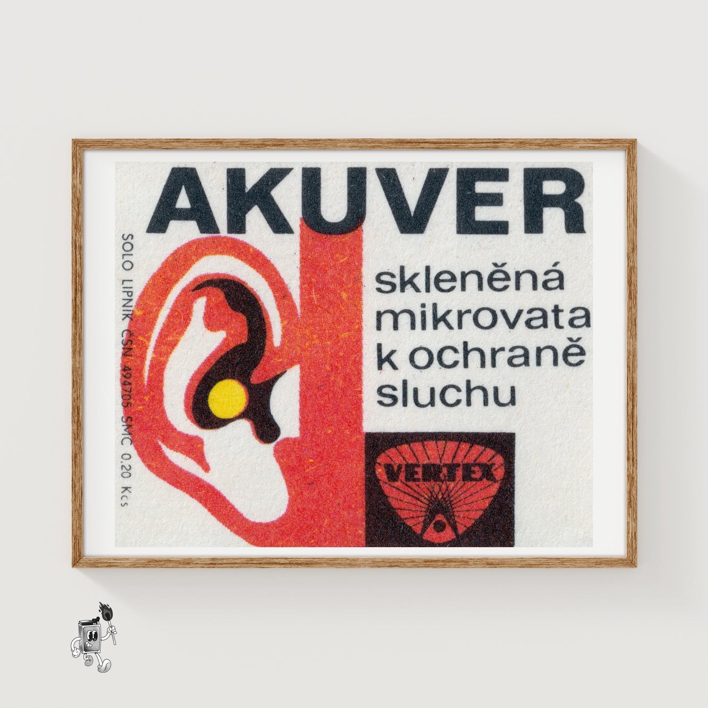 Ear Protection - vintage matchbox label print