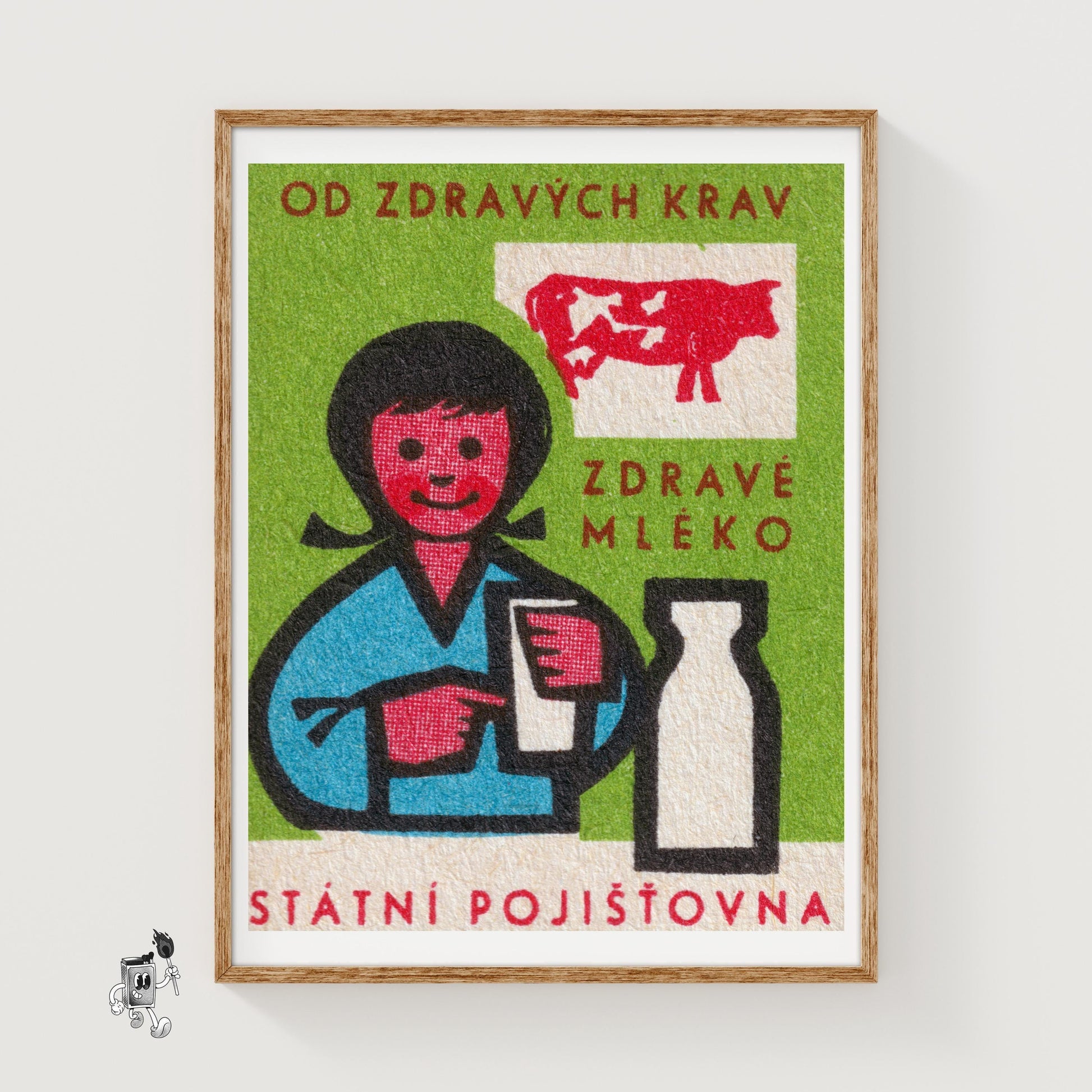 Healthy Cows Makes Healthy Milk - vintage matchbox label print