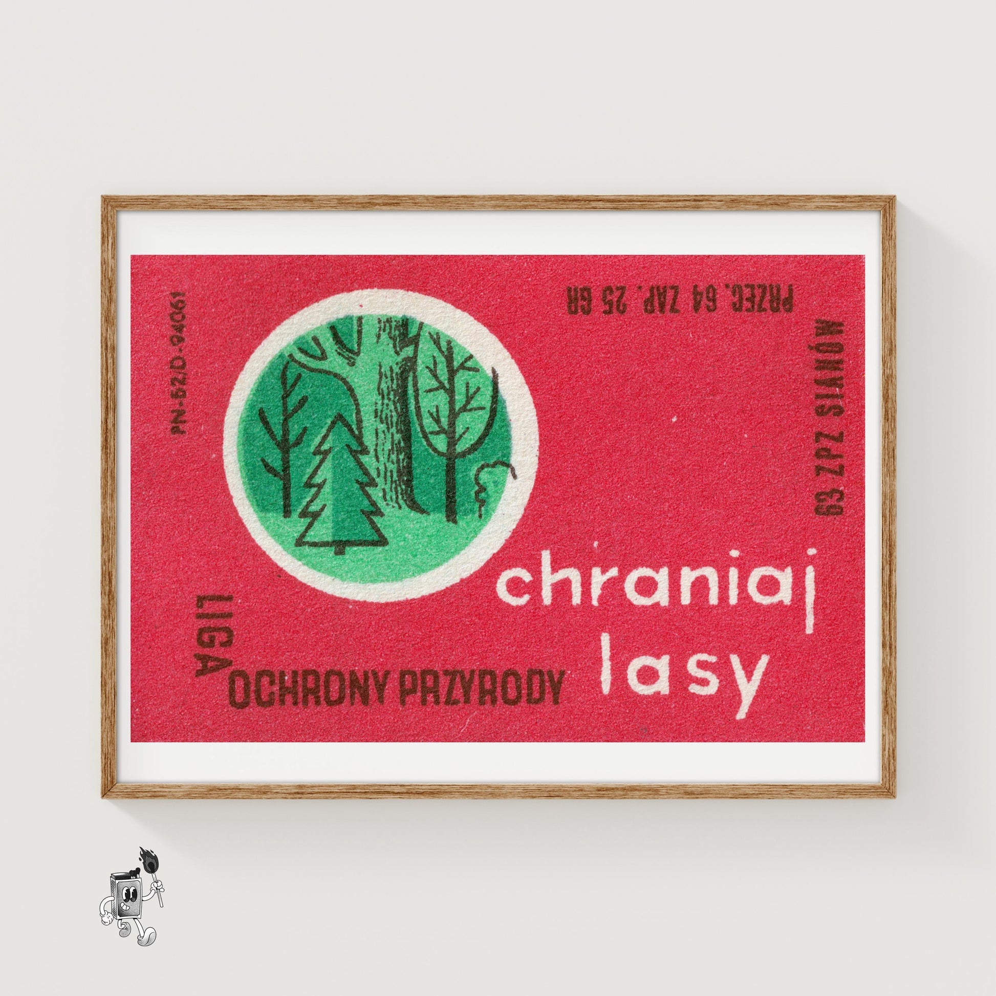 Forest Conservation - vintage matchbox label print