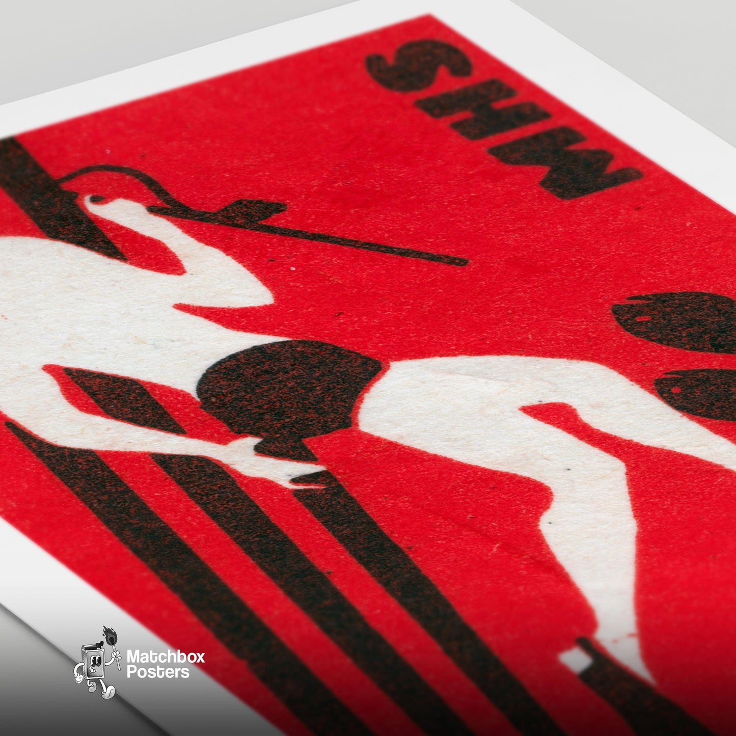 Spearfisher - vintage matchbox label print - close-up detail