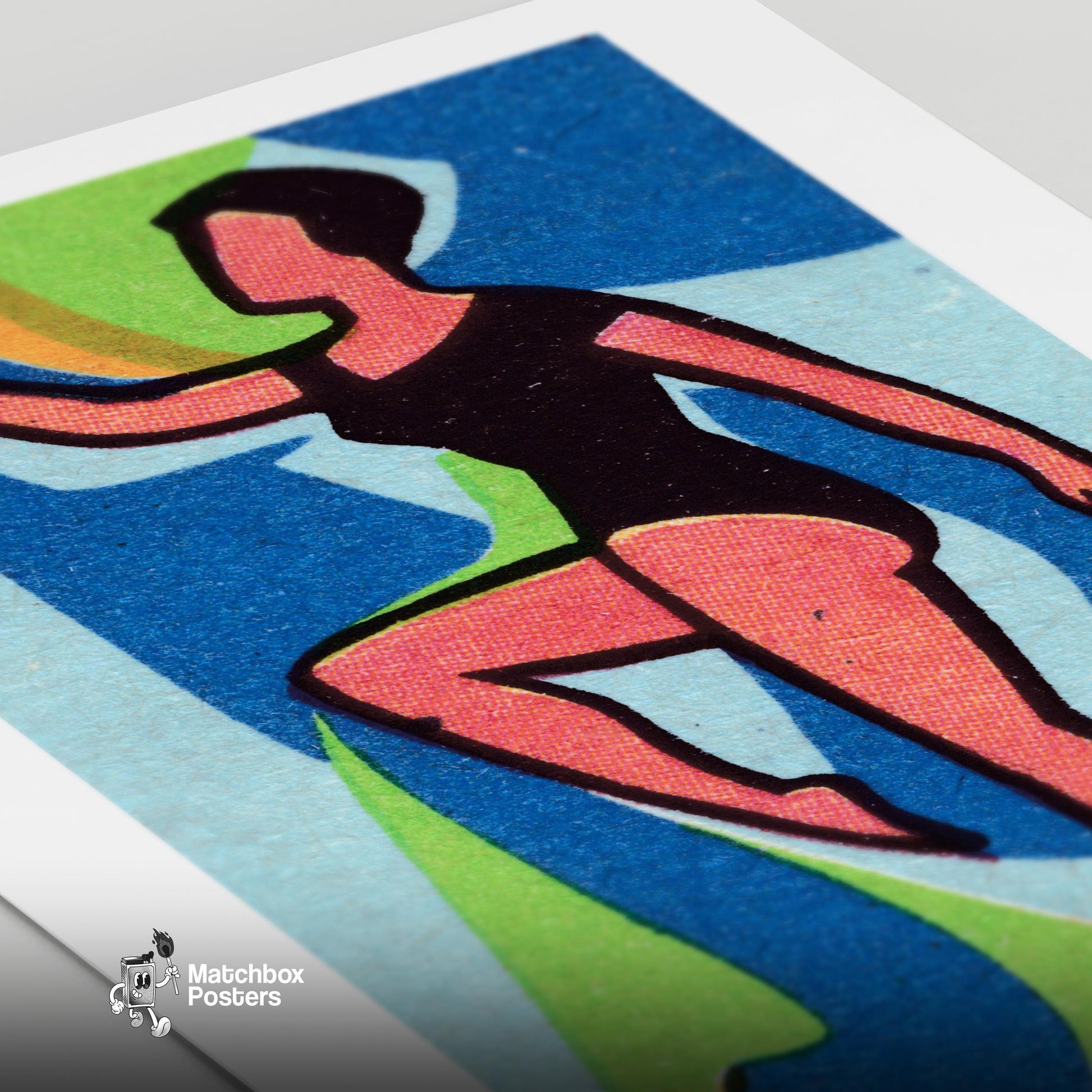 The Dancer - vintage matchbox label print - close-up detail