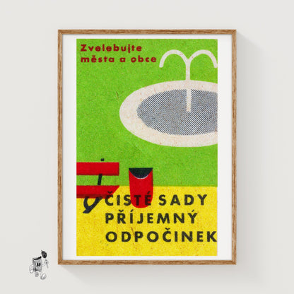 Geometric Shapes - vintage matchbox label print