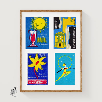 Four Vintages - vintage matchbox label print