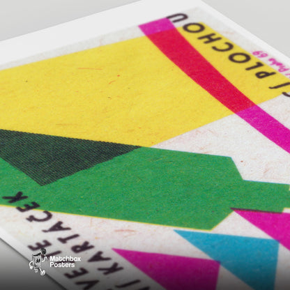 Geometric Shapes - vintage matchbox label print - close-up detail