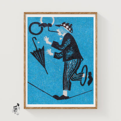 Circus Clown - vintage matchbox label print
