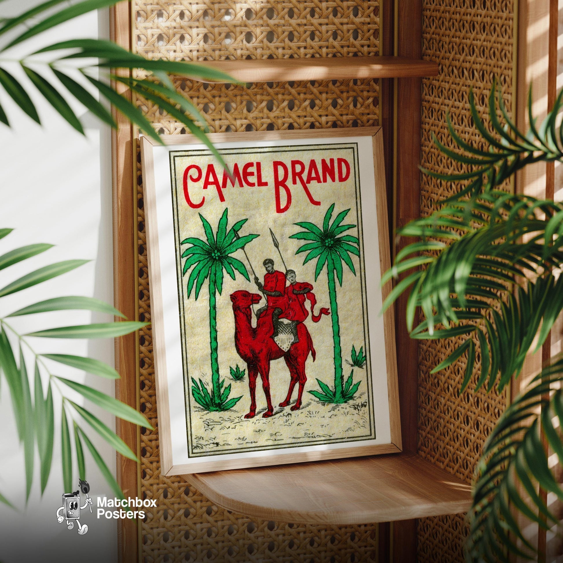 Red Camel - vintage matchbox label print - office wall