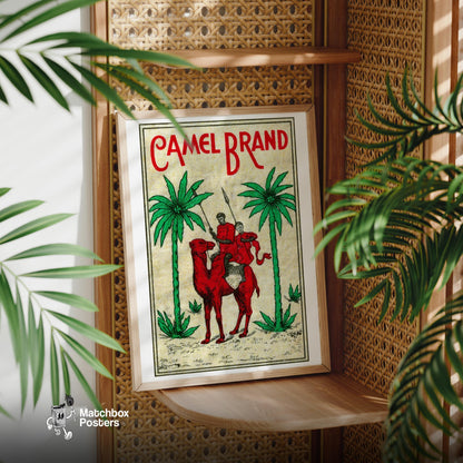 Red Camel - vintage matchbox label print - office wall