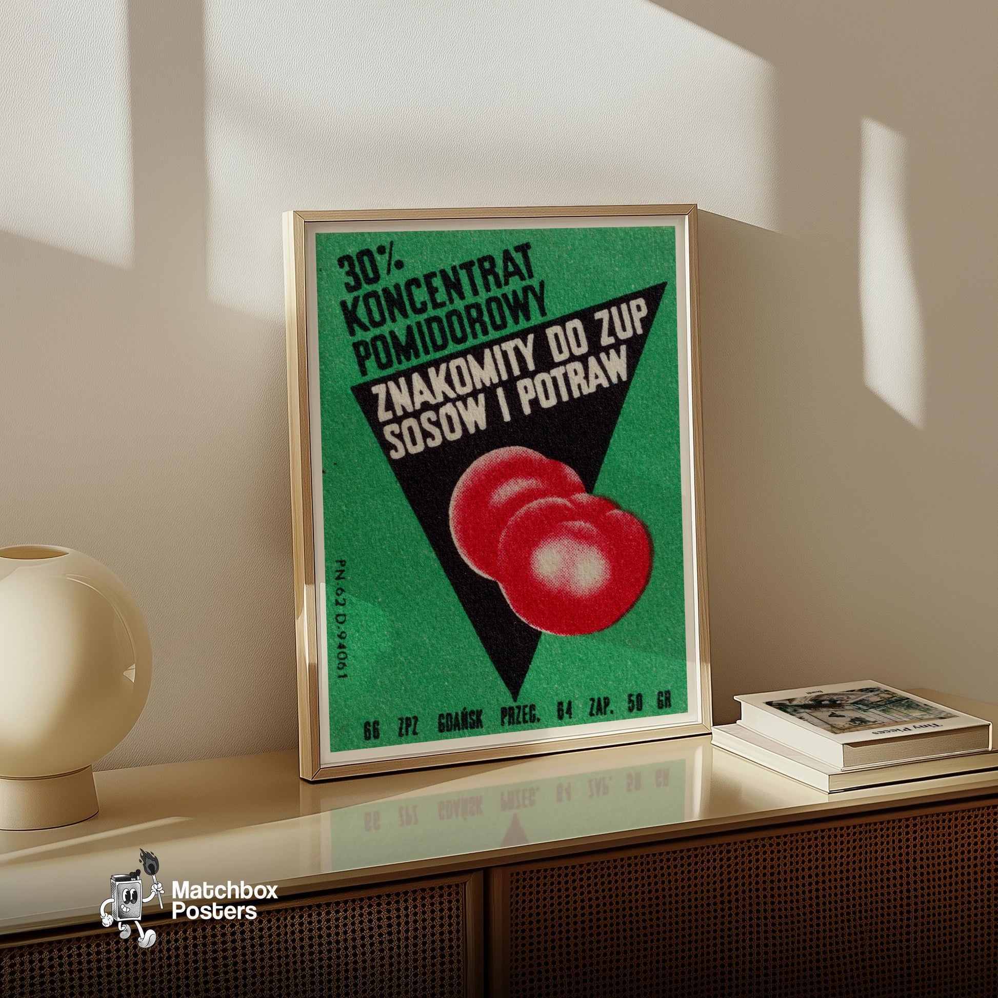 Sliced Tomatoes - vintage matchbox label print - size comparison