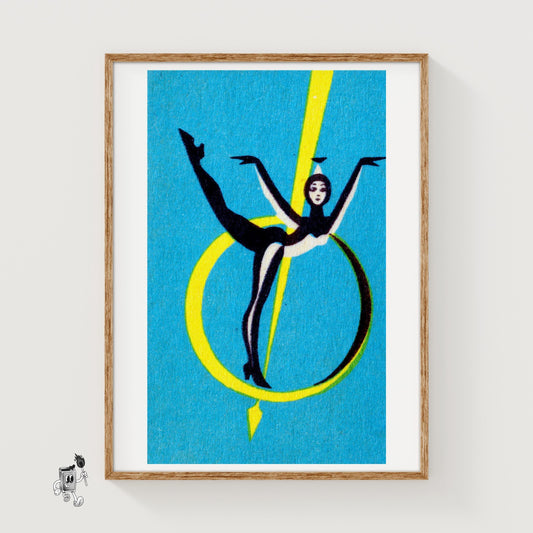 Circus Performer - vintage matchbox label print
