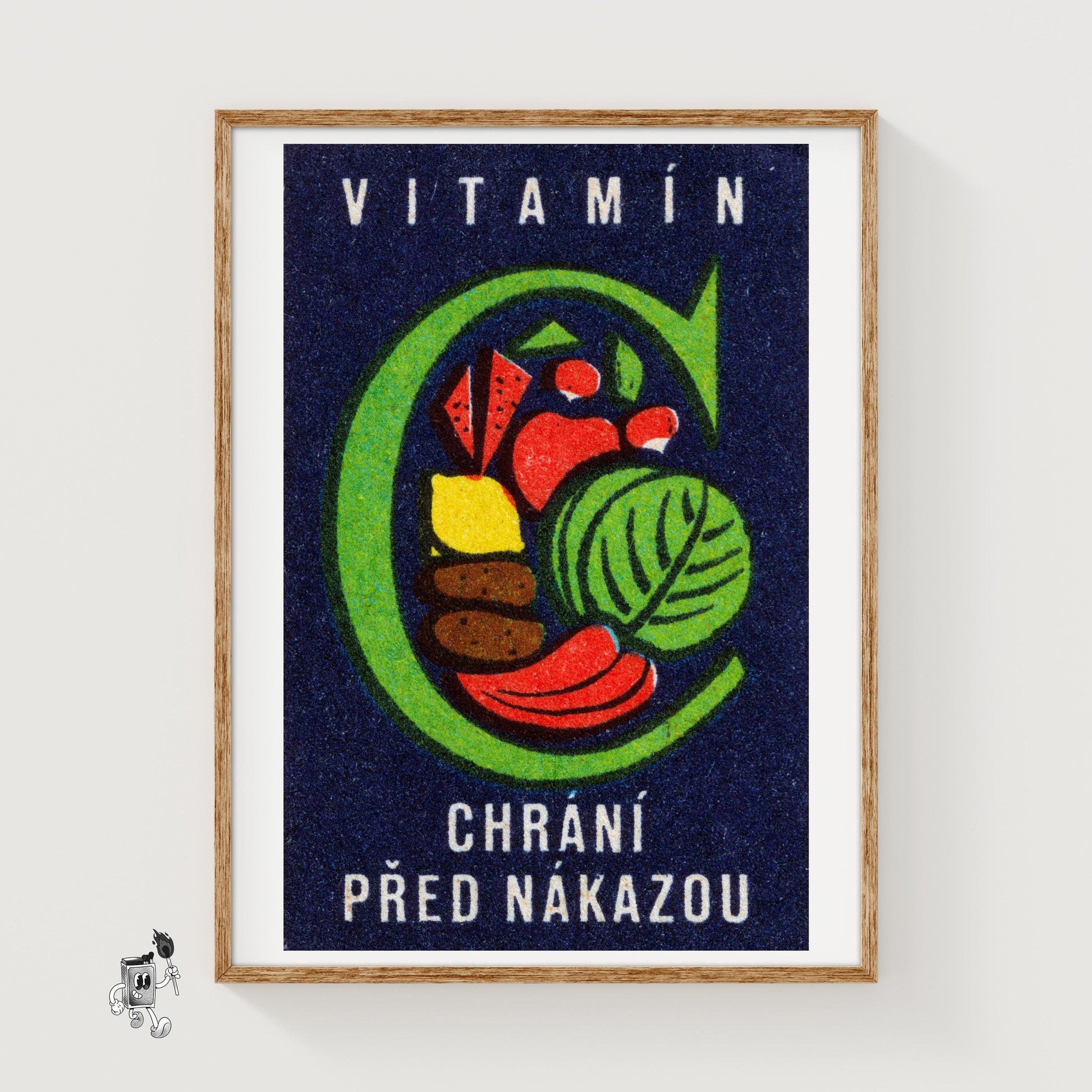 Vegetables - vintage matchbox label print