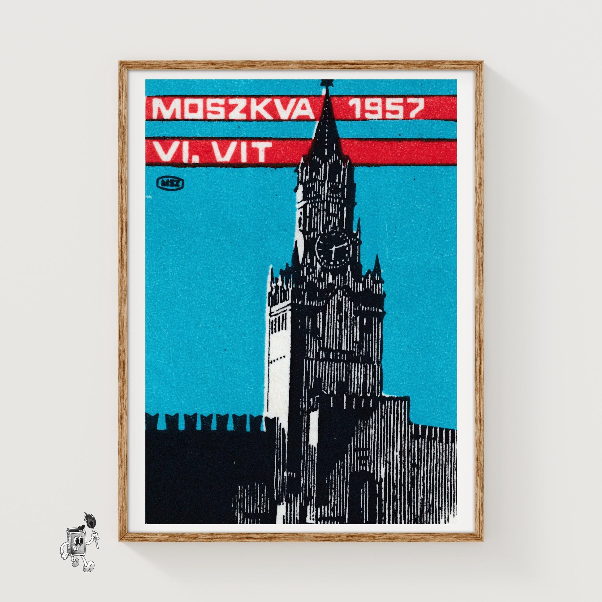 Moscow Church - vintage matchbox label print