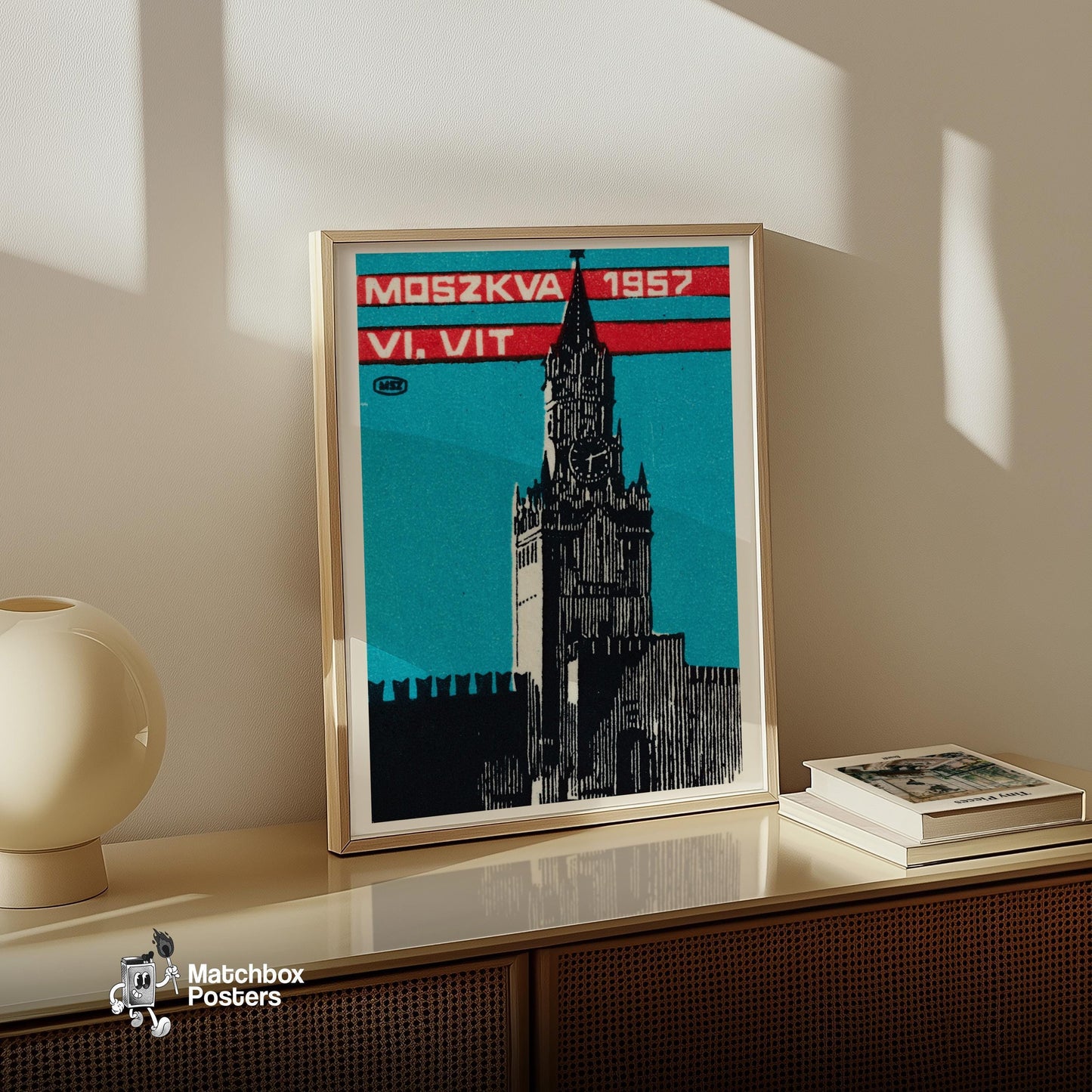 Moscow Church - vintage matchbox label print - size comparison