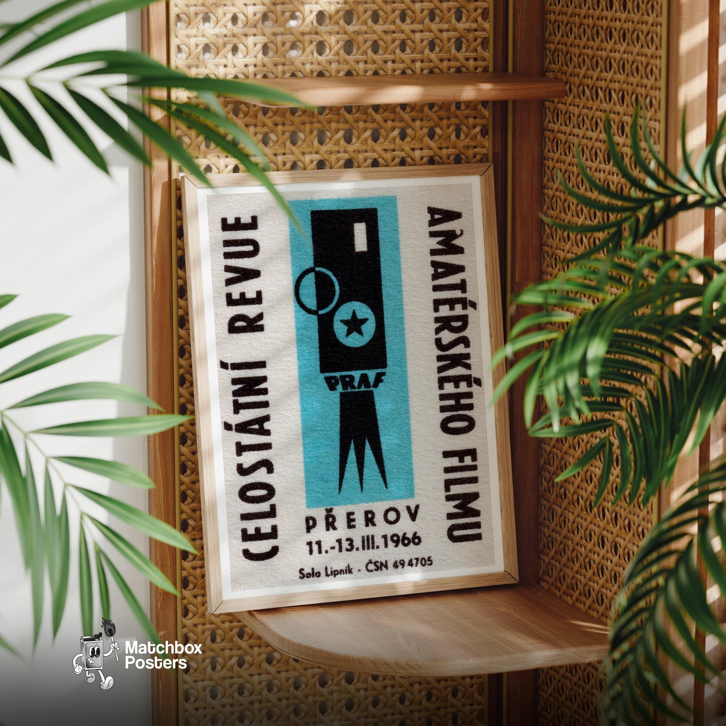 Film Camera - vintage matchbox label print - office wall
