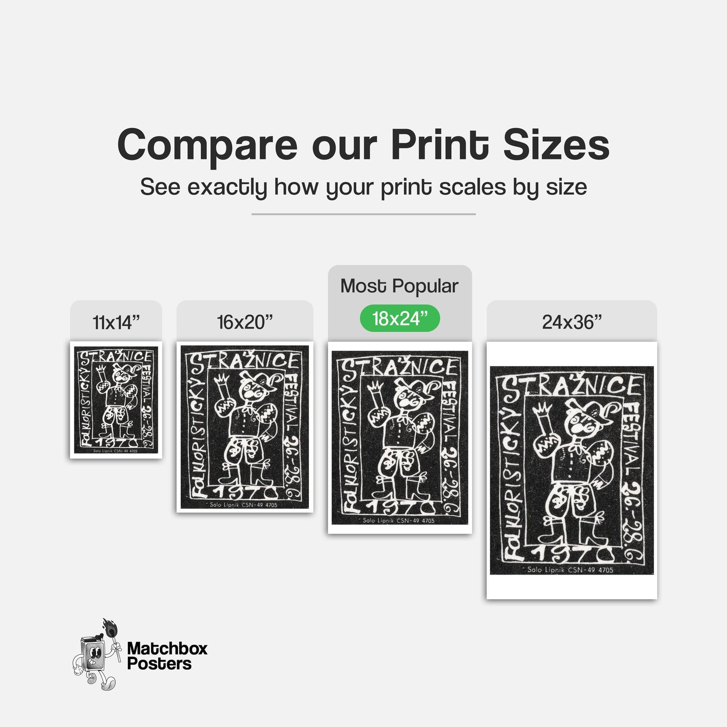 Czech Cultural Festival - vintage matchbox label print - gallery wall preview