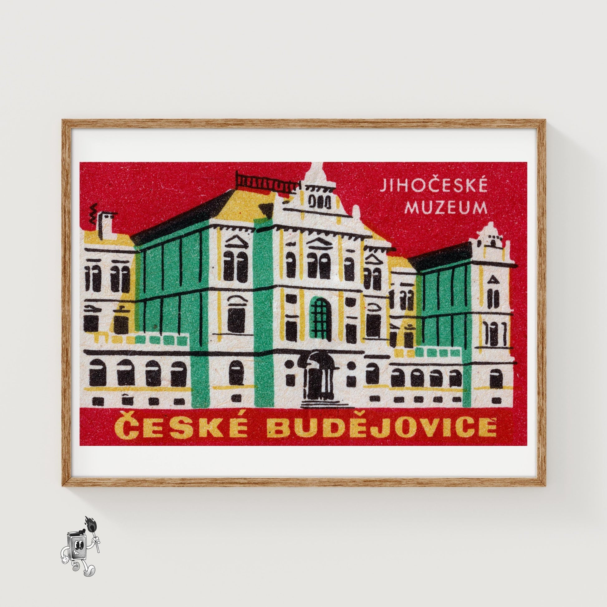 South Bohemian Museum - vintage matchbox label print