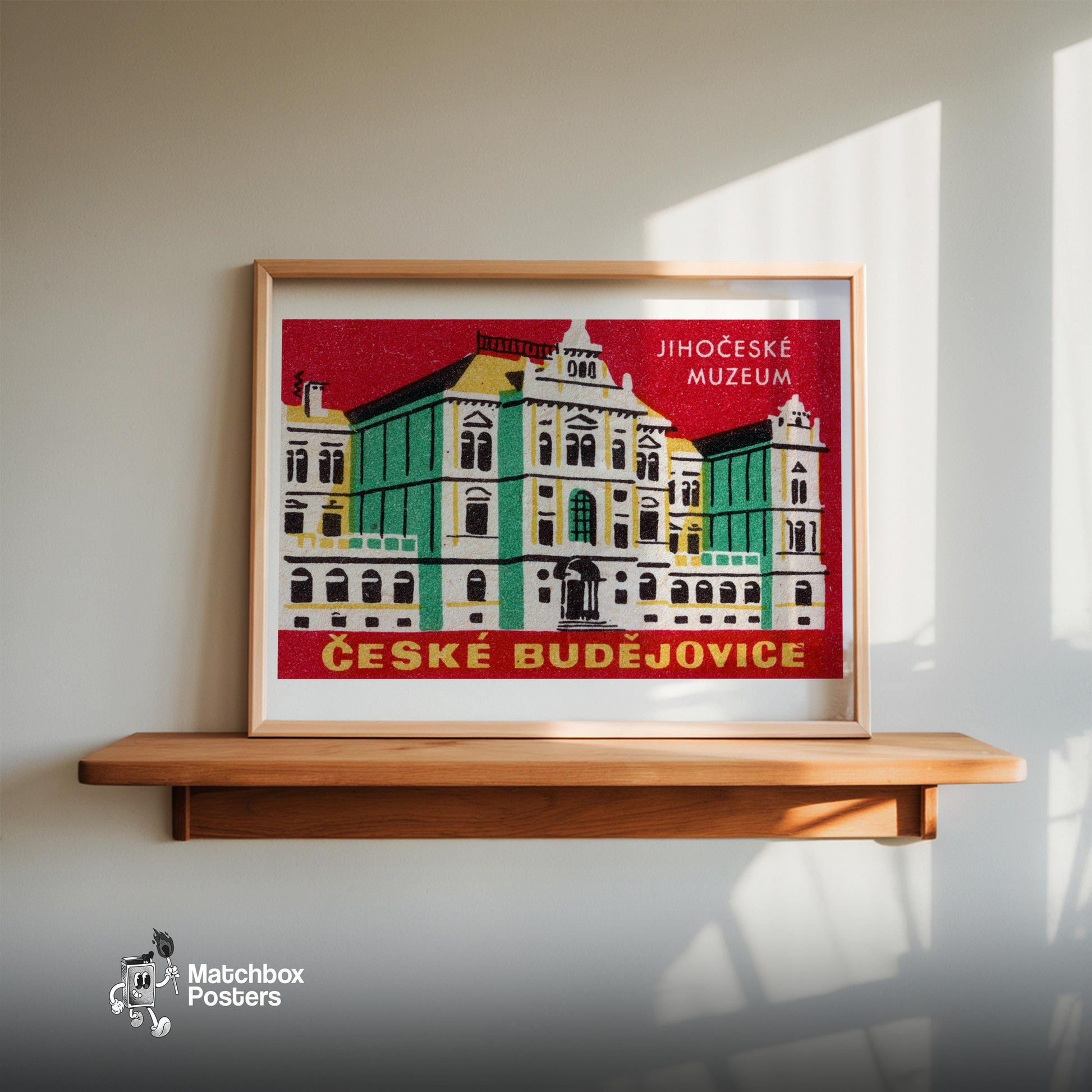 South Bohemian Museum - vintage matchbox label print - size comparison