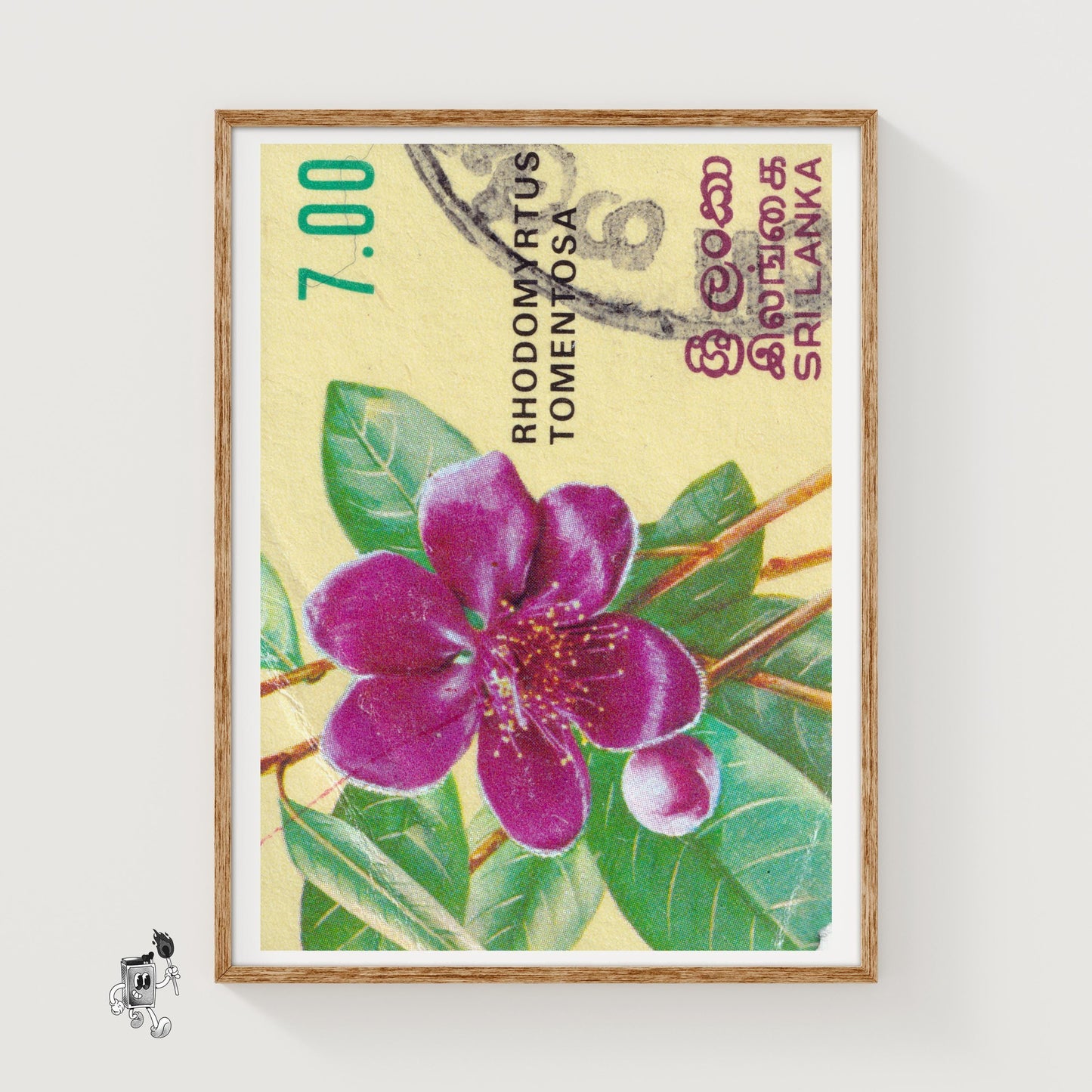 Purple Flower - vintage matchbox label print