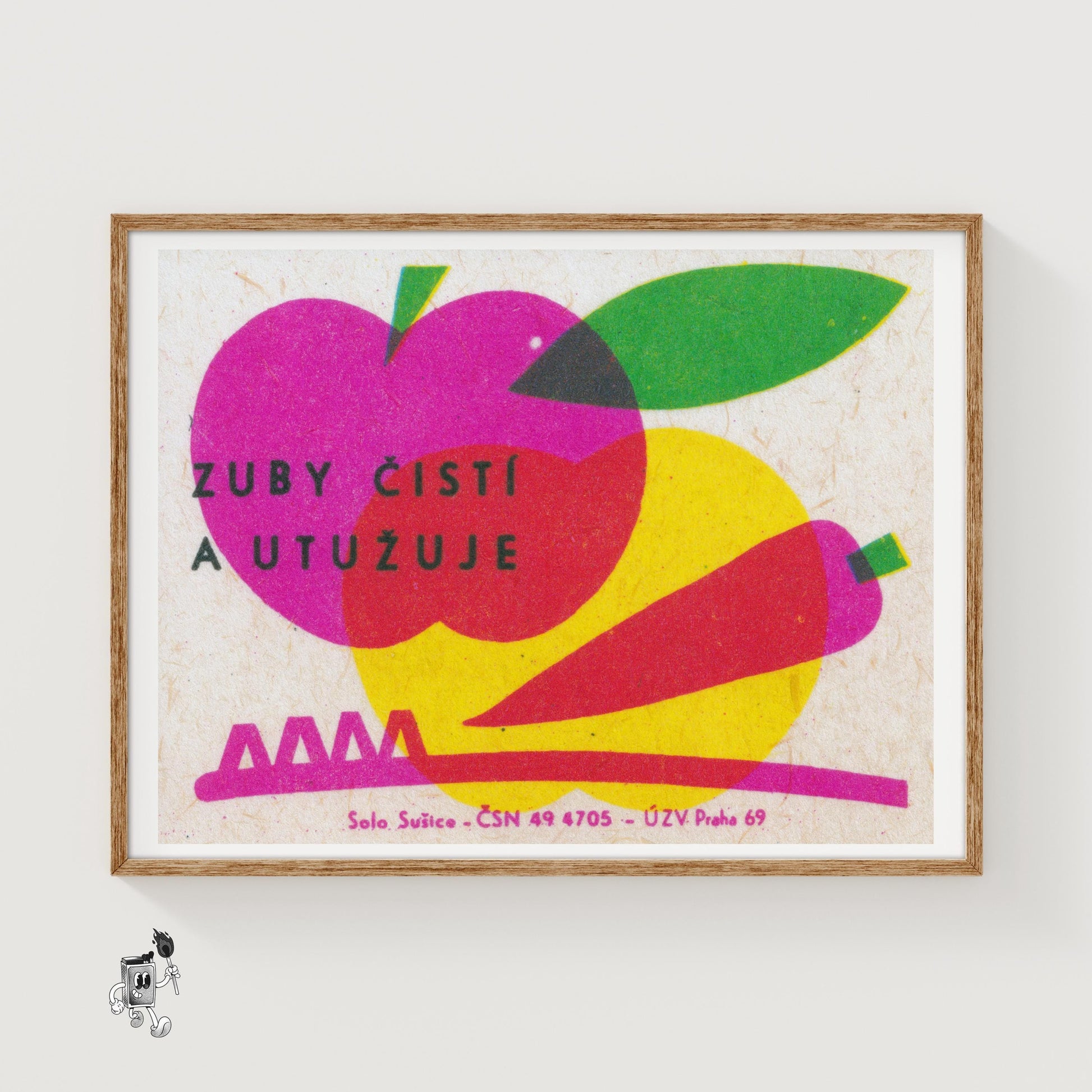 Clean Your Teeth - vintage matchbox label print