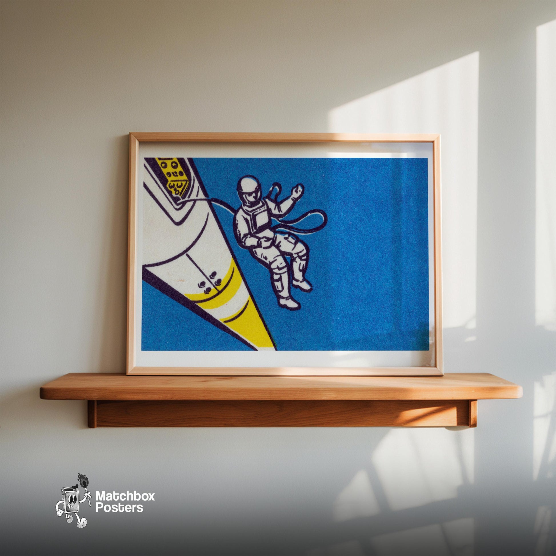 Cosmonaut - vintage matchbox label print - size comparison