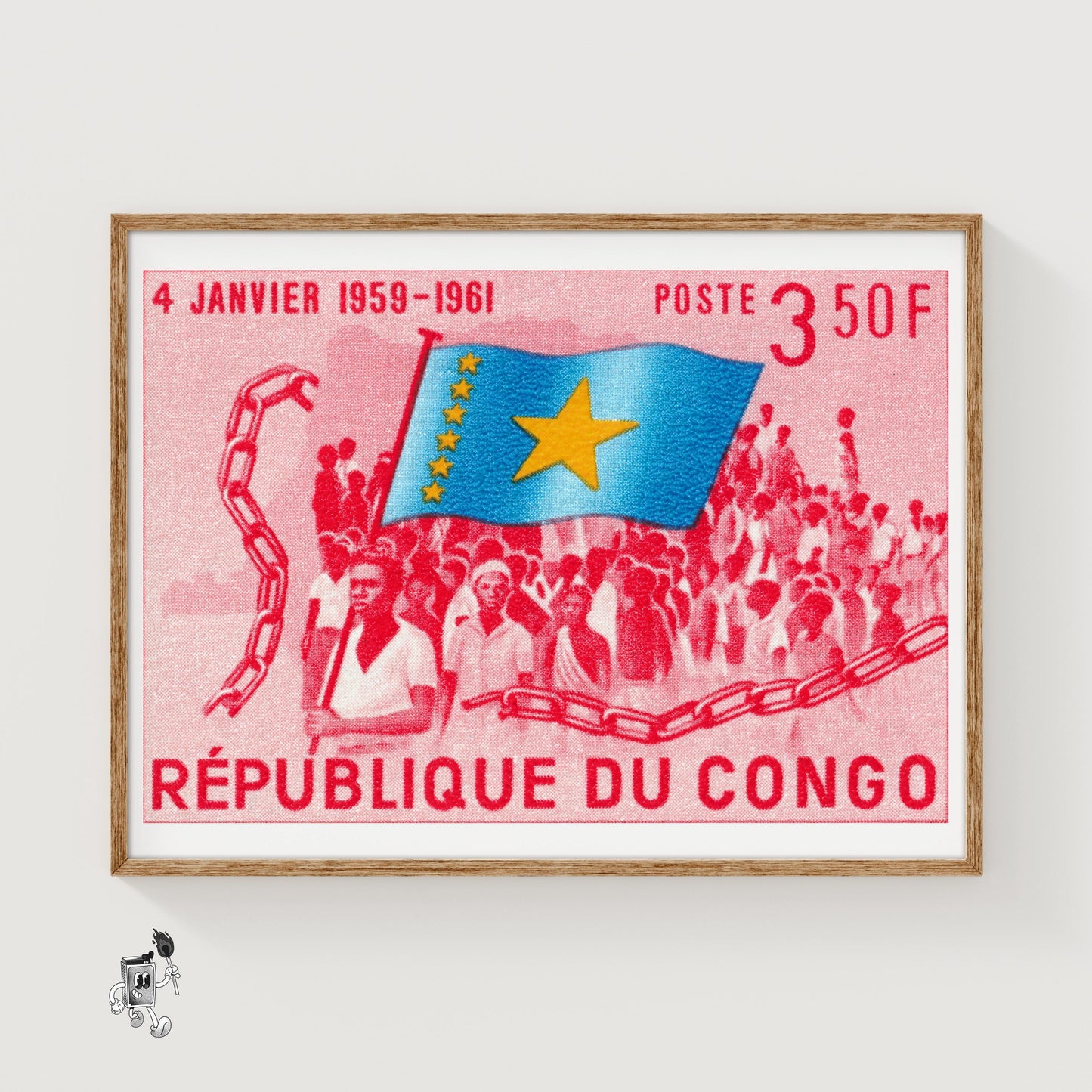 Congolese Liberation - vintage matchbox label print