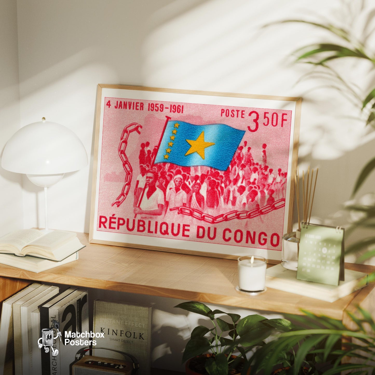 Congolese Liberation - vintage matchbox label print - office wall