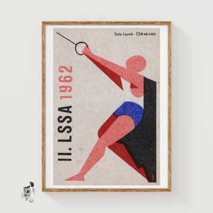 Fencer - vintage matchbox label print