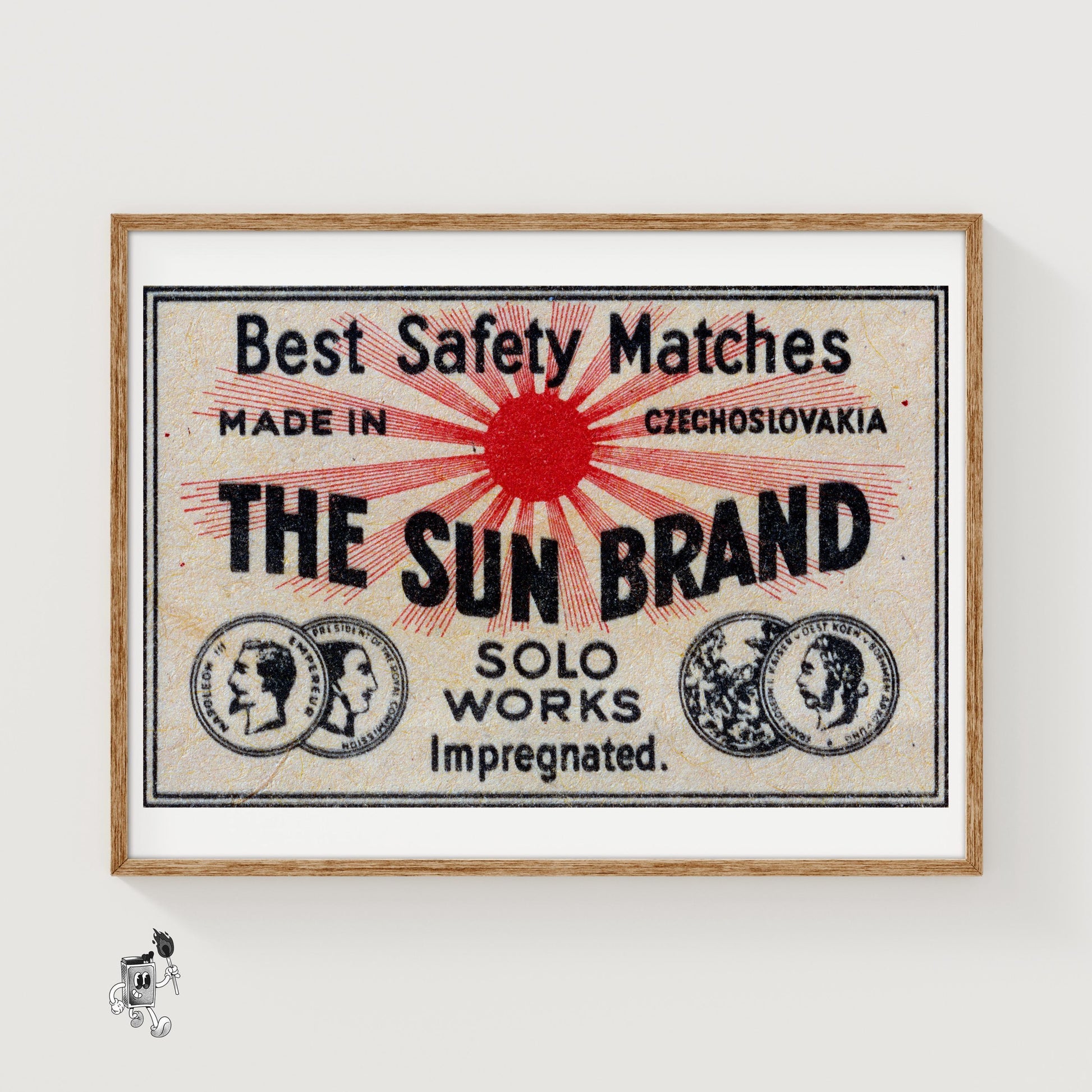 The Sun Brand - vintage matchbox label print