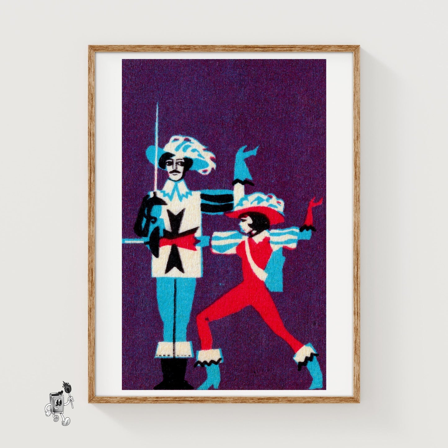 Musketeers - vintage matchbox label print