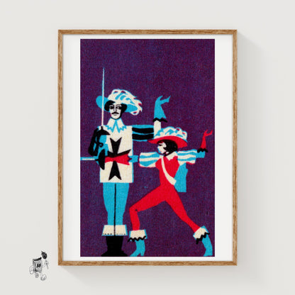 Musketeers - vintage matchbox label print