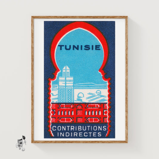 Tunisia - vintage matchbox label print