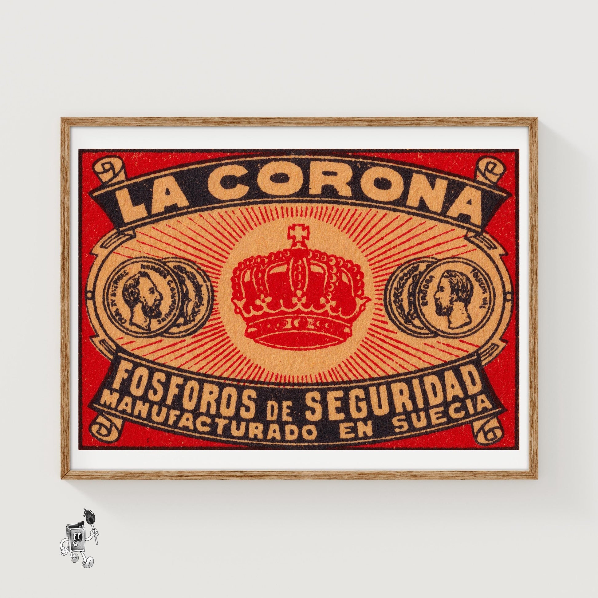 La Corona - vintage matchbox label print