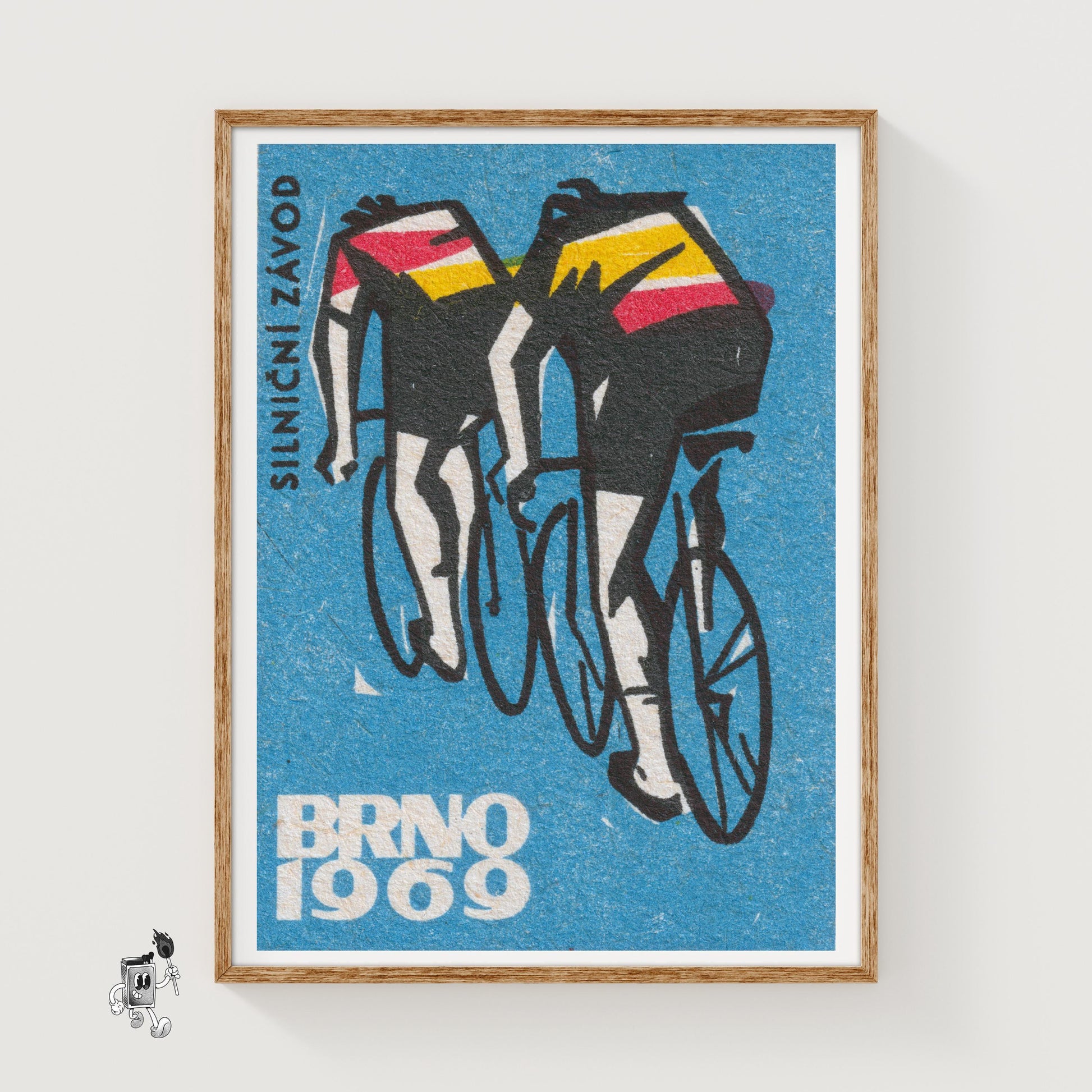 Track Cycling World Championship Brno - vintage matchbox label print
