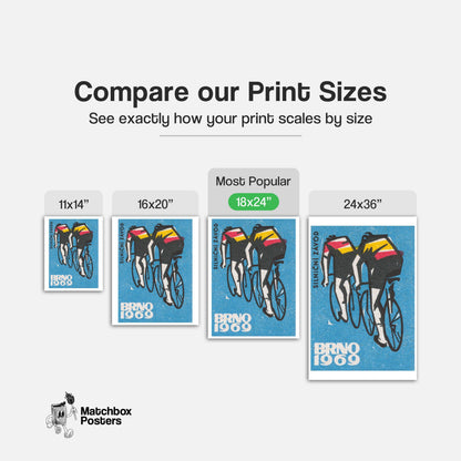 Track Cycling World Championship Brno - vintage matchbox label print - gallery wall preview