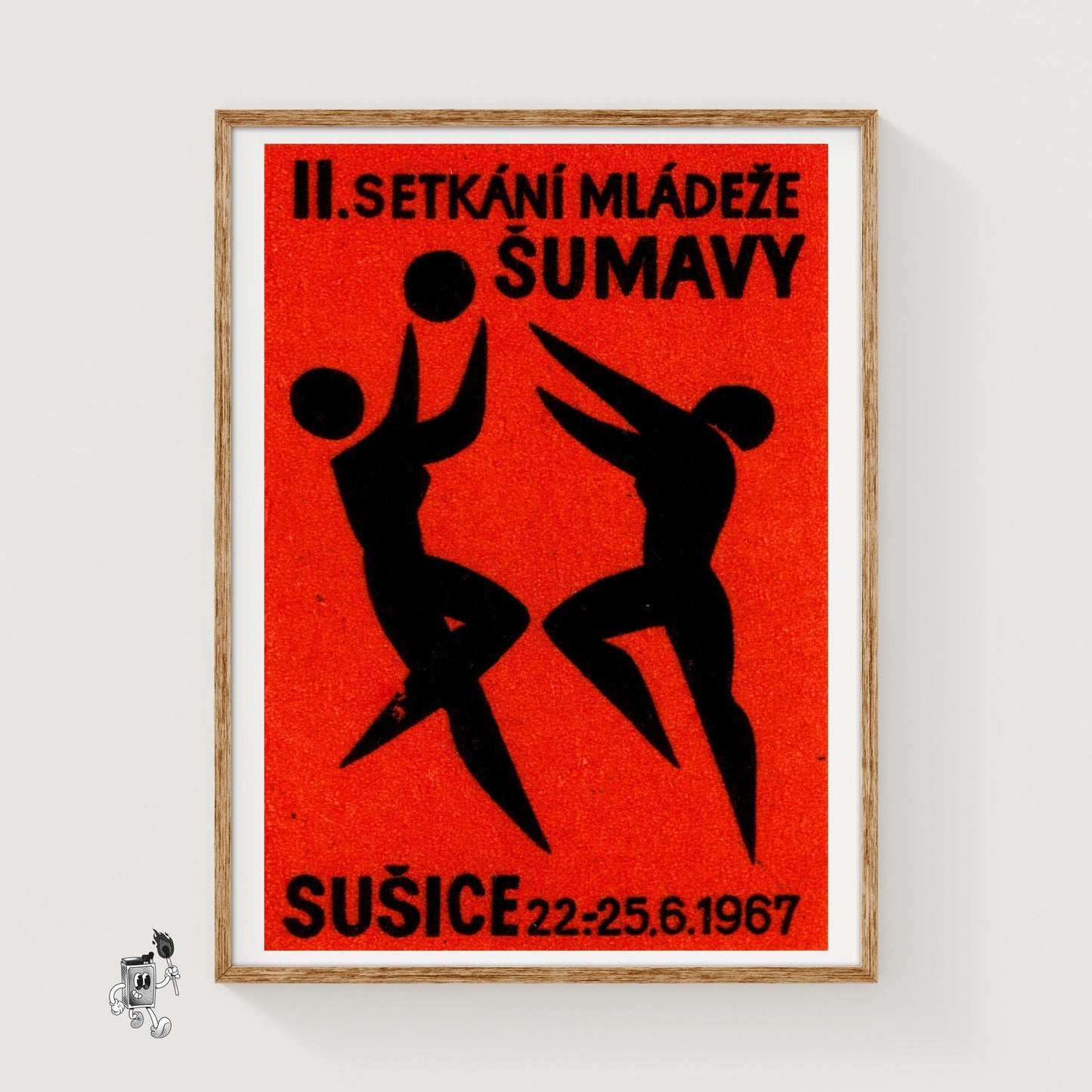 Athletes - vintage matchbox label print