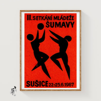 Athletes - vintage matchbox label print