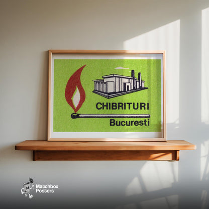 Bucharest Match Factory - vintage matchbox label print - size comparison