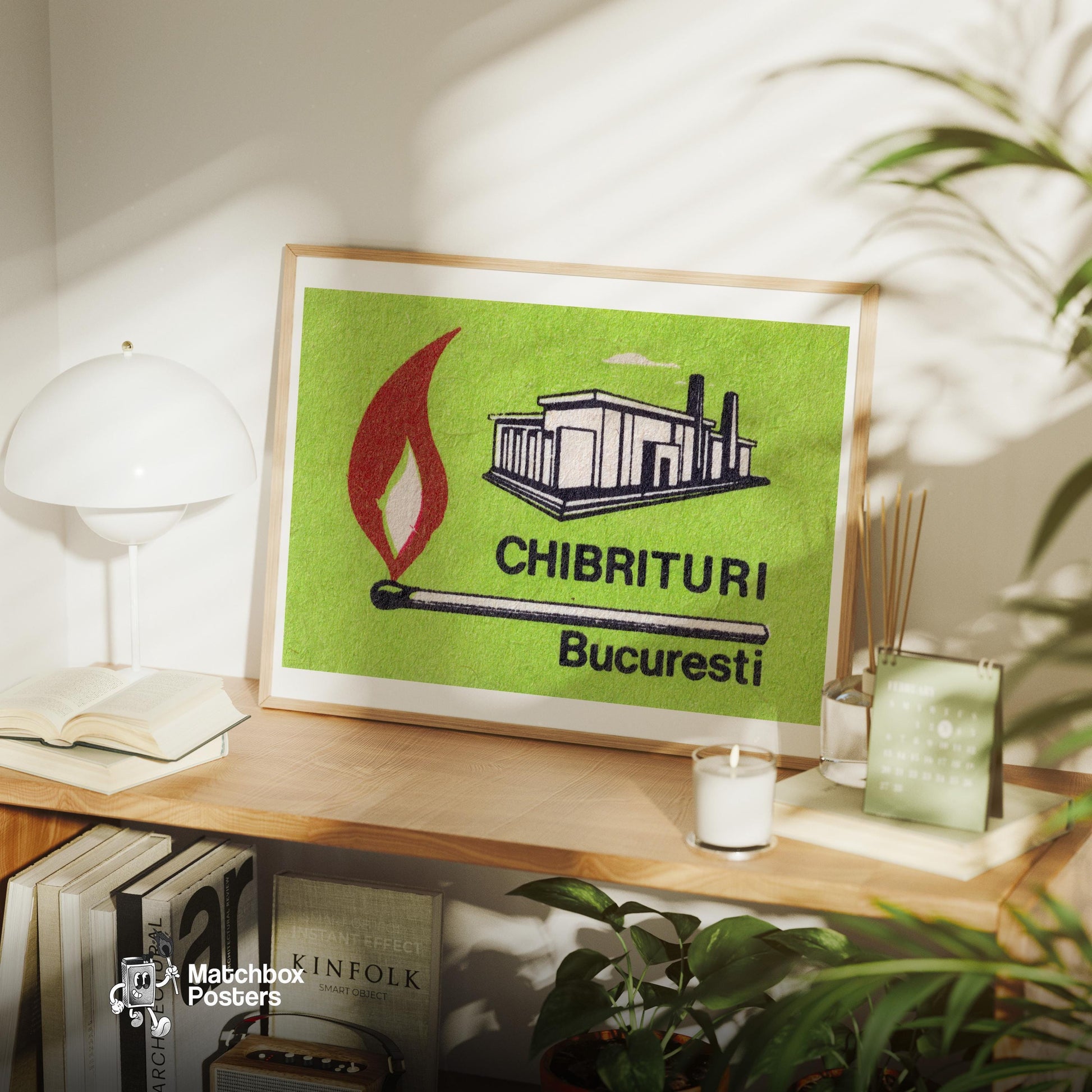Bucharest Match Factory - vintage matchbox label print - office wall