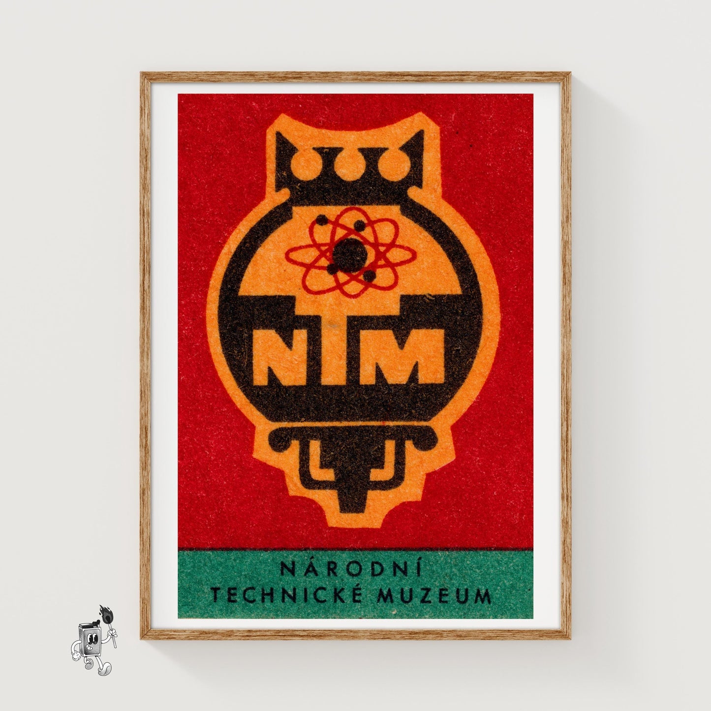 Narodni Technical Museum - vintage matchbox label print