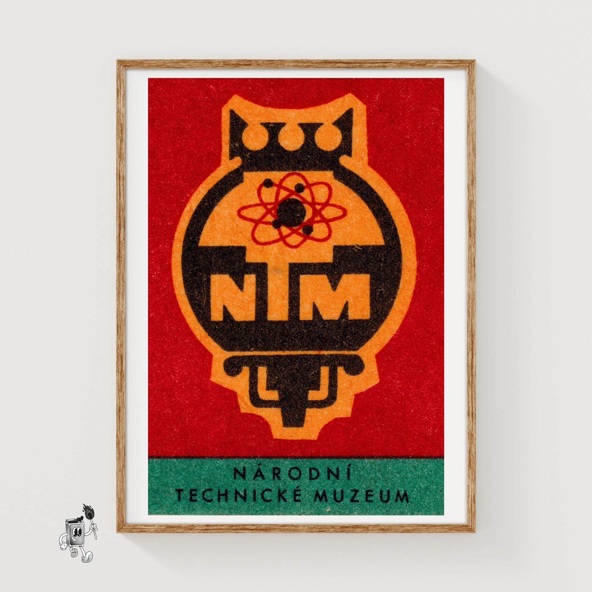 Narodni Technical Museum - vintage matchbox label print