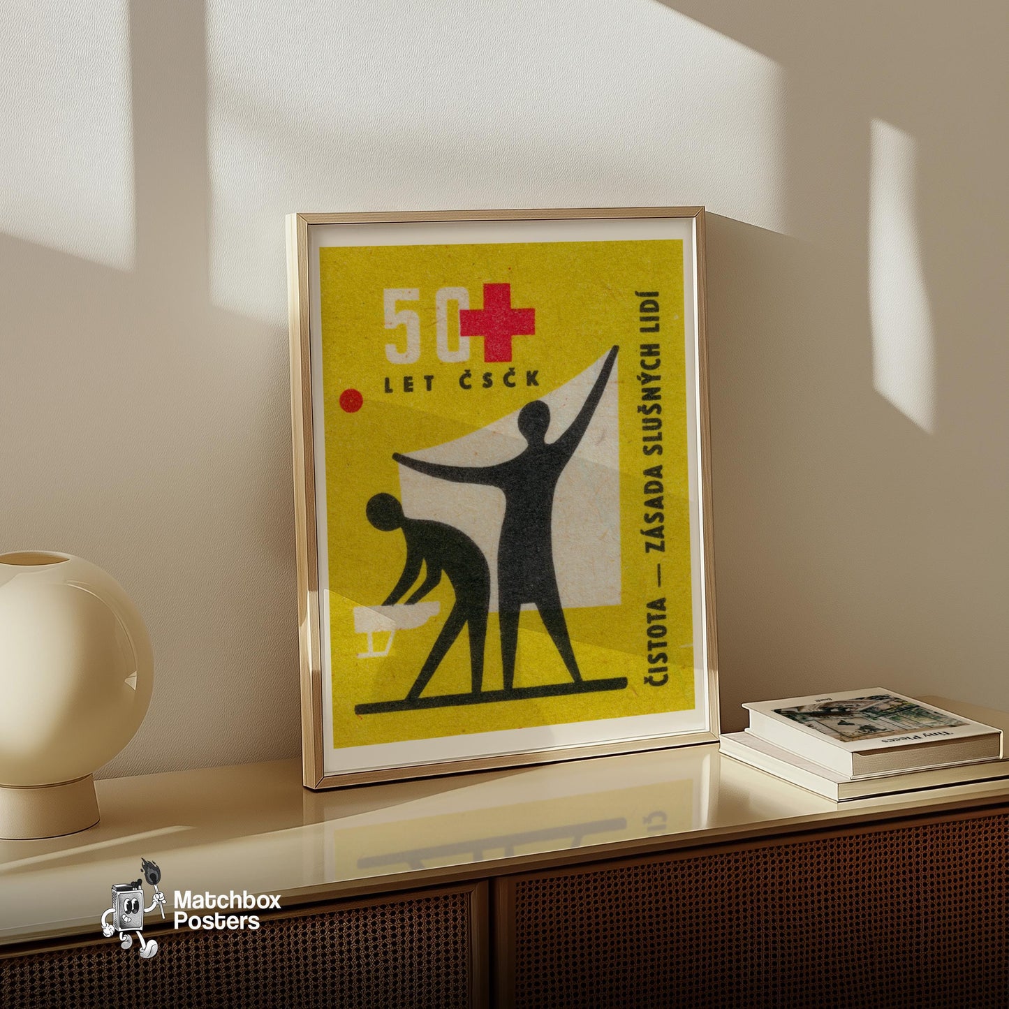 Cleanliness is Health - vintage matchbox label print - size comparison