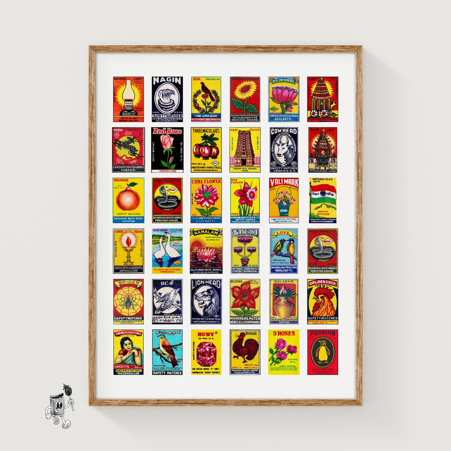 Tamil Collage Print - vintage matchbox label print
