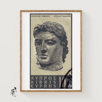 Statue of Apollo - vintage matchbox label print