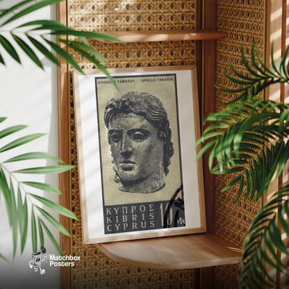 Statue of Apollo - vintage matchbox label print - office wall