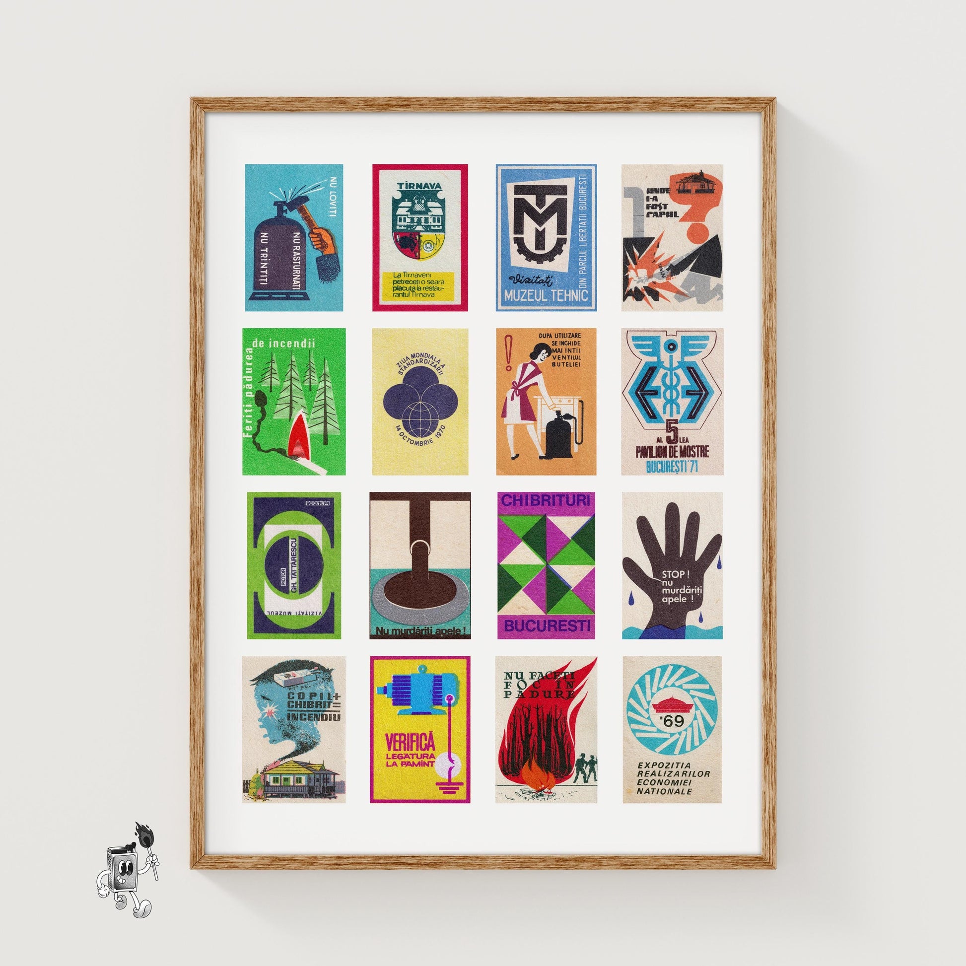 Romanians Collage - vintage matchbox label print