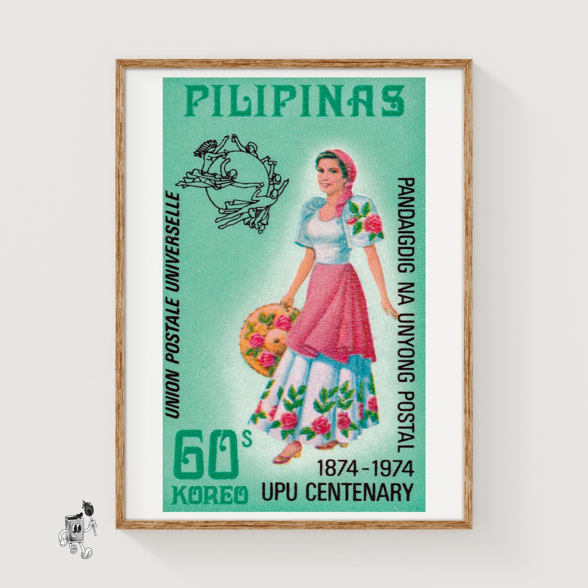 Woman Pilipinas - vintage matchbox label print