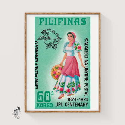 Woman Pilipinas - vintage matchbox label print